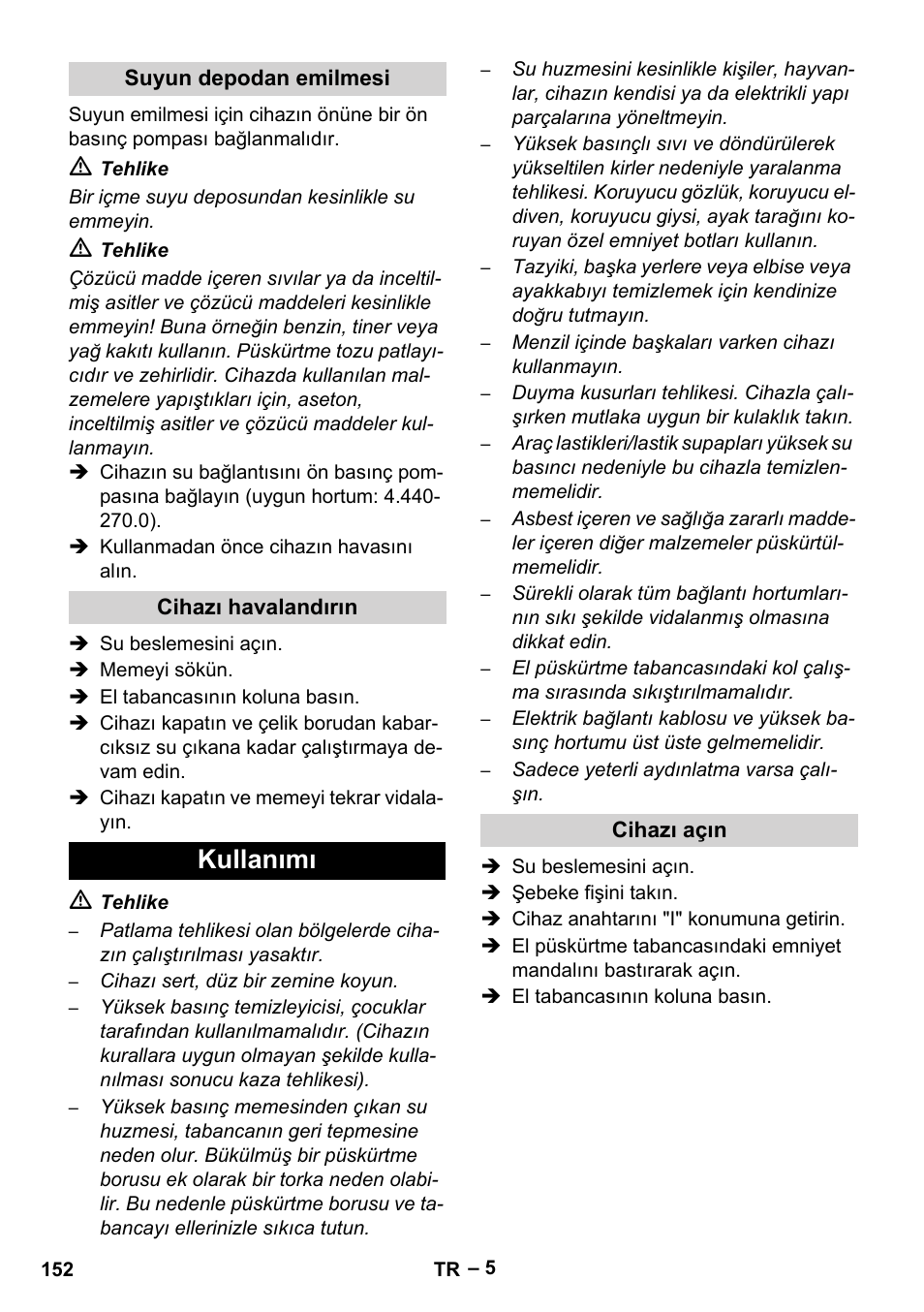 Kullanımı | Karcher HD 13-35-4 User Manual | Page 152 / 344