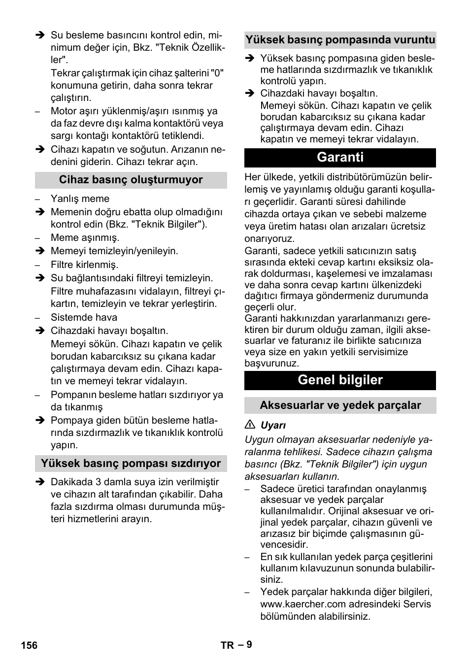 Garanti genel bilgiler | Karcher HD 13-35-4 User Manual | Page 156 / 344