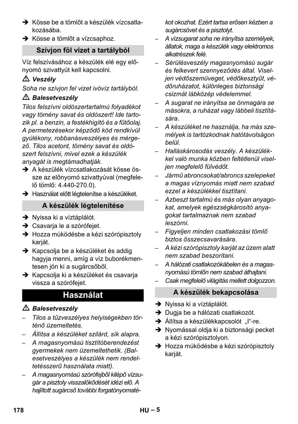 Használat | Karcher HD 13-35-4 User Manual | Page 178 / 344