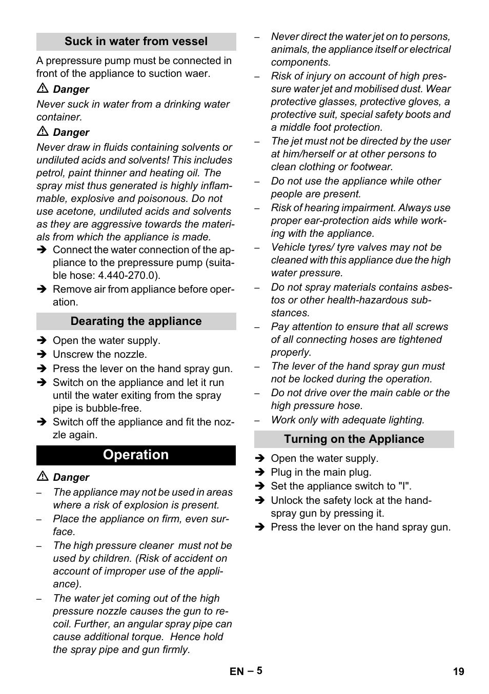 Operation | Karcher HD 13-35-4 User Manual | Page 19 / 344