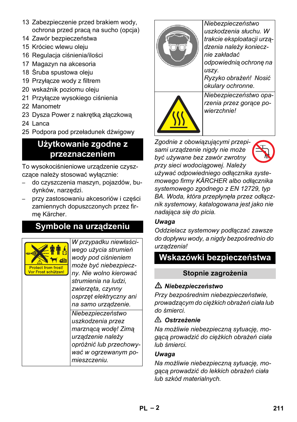 Wskazówki bezpieczeństwa | Karcher HD 13-35-4 User Manual | Page 211 / 344