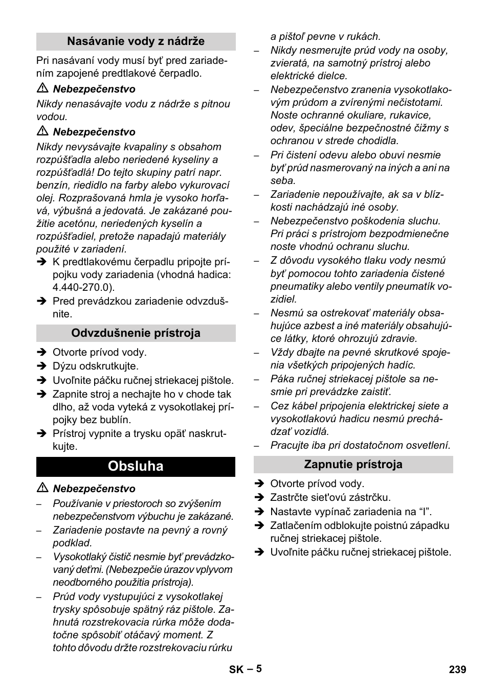 Obsluha | Karcher HD 13-35-4 User Manual | Page 239 / 344