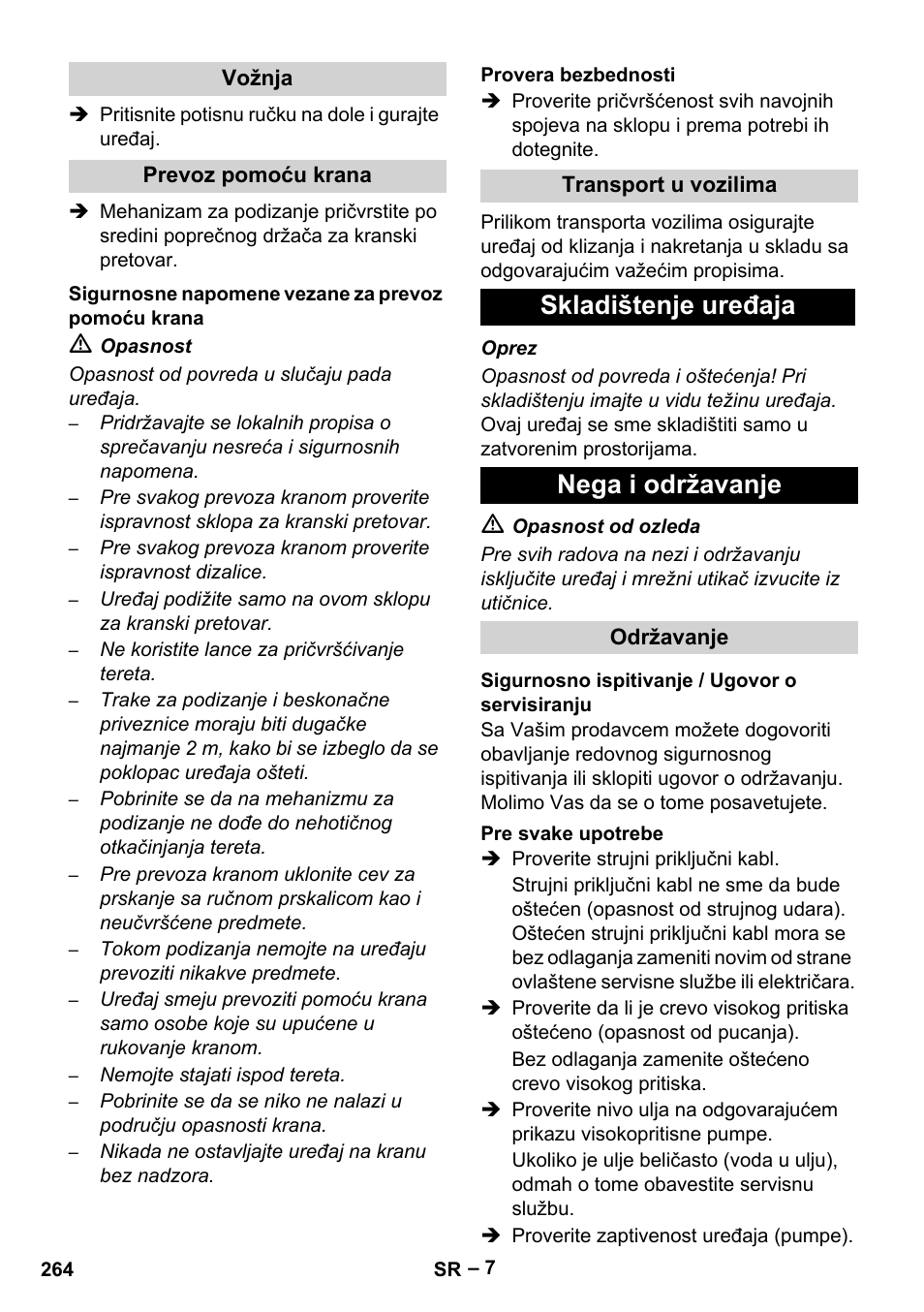 Skladištenje uređaja nega i održavanje | Karcher HD 13-35-4 User Manual | Page 264 / 344