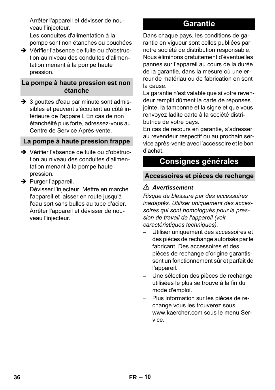 Garantie consignes générales | Karcher HD 13-35-4 User Manual | Page 36 / 344