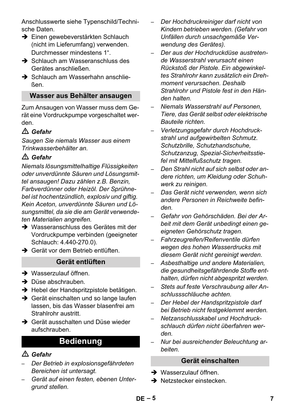 Bedienung | Karcher HD 13-35-4 User Manual | Page 7 / 344