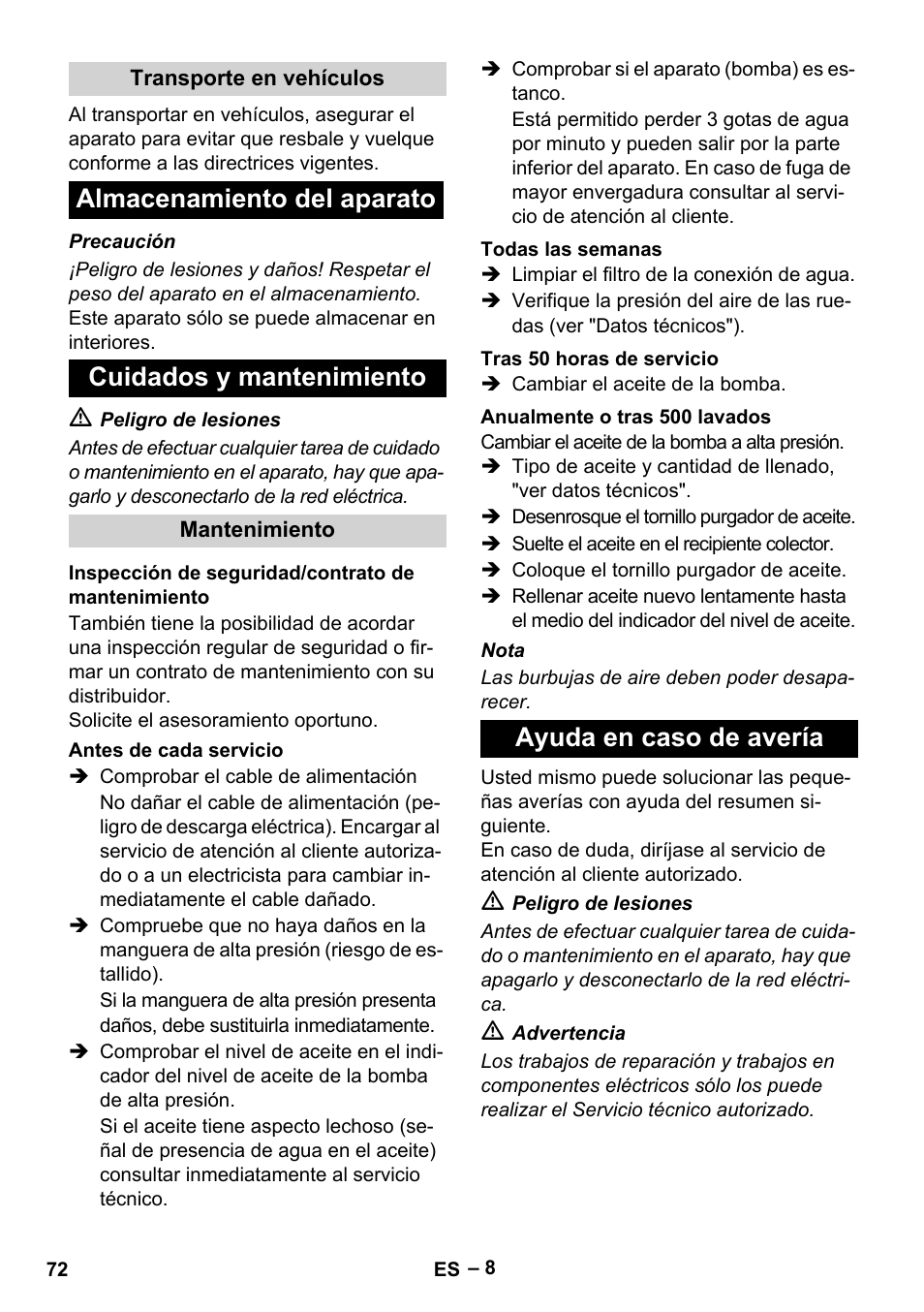 Ayuda en caso de avería | Karcher HD 13-35-4 User Manual | Page 72 / 344