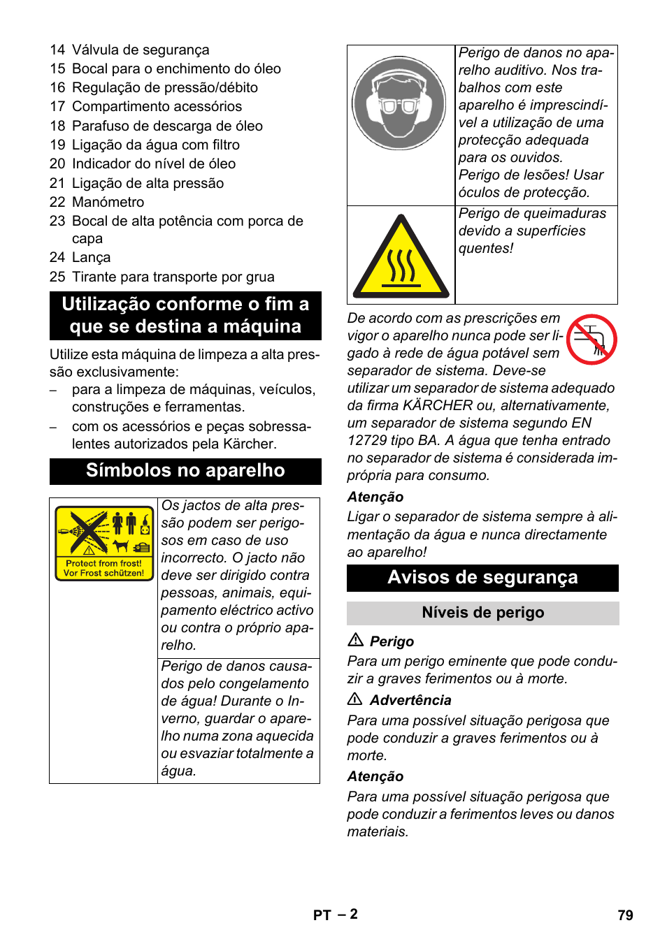 Avisos de segurança | Karcher HD 13-35-4 User Manual | Page 79 / 344