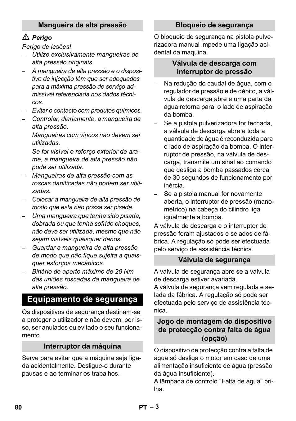 Equipamento de segurança | Karcher HD 13-35-4 User Manual | Page 80 / 344