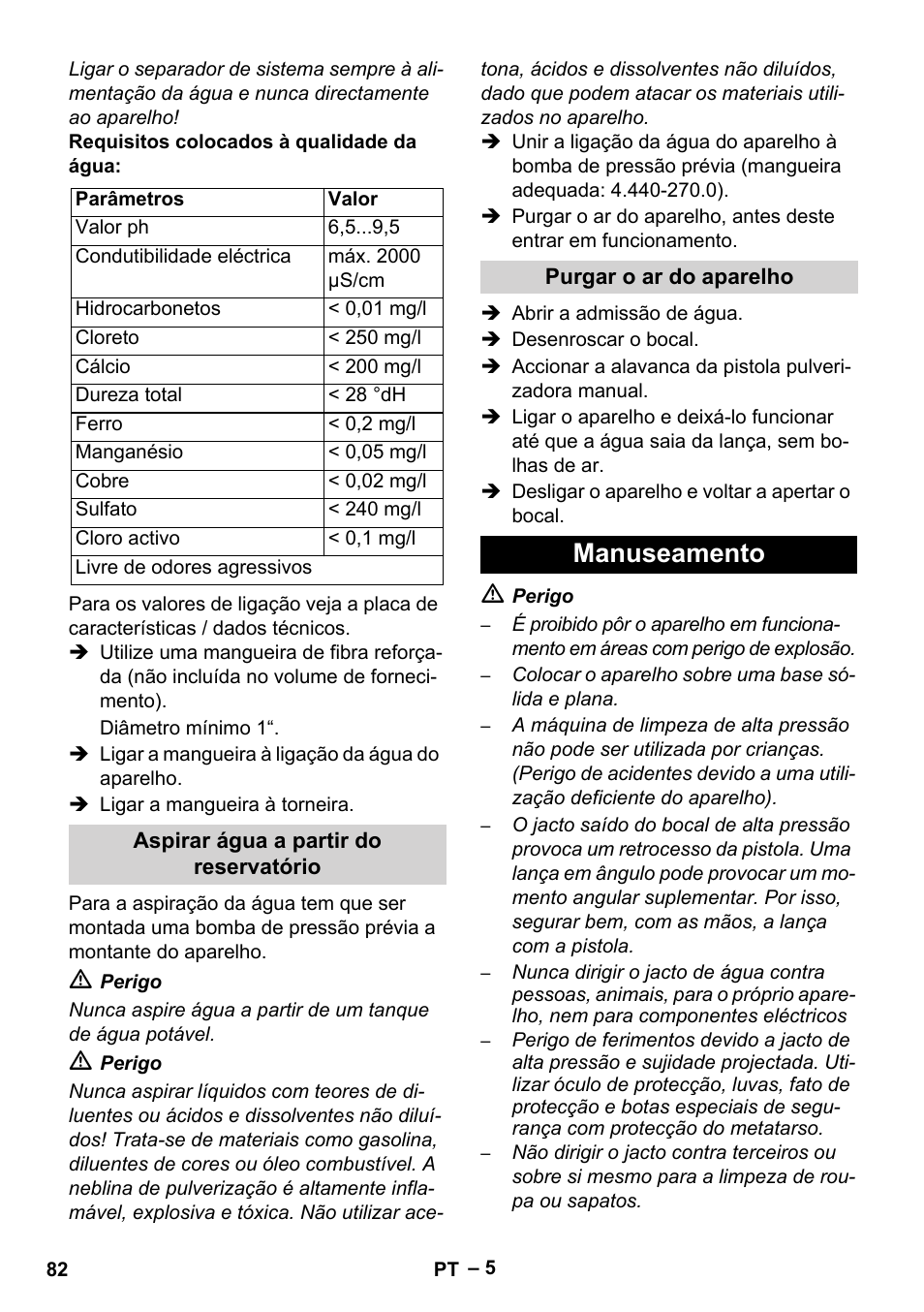 Manuseamento | Karcher HD 13-35-4 User Manual | Page 82 / 344