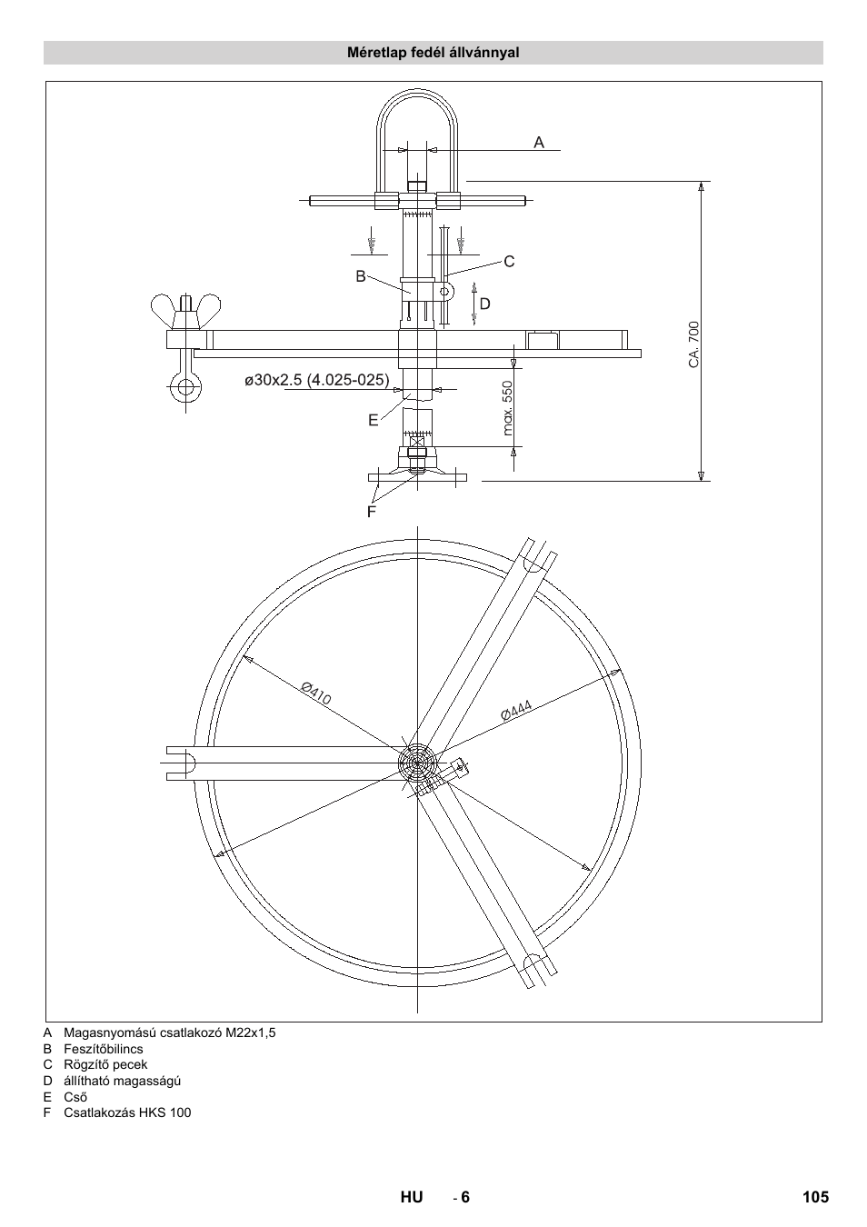 Méretlap fedél állvánnyal | Karcher HKS 100 LM User Manual | Page 105 / 124