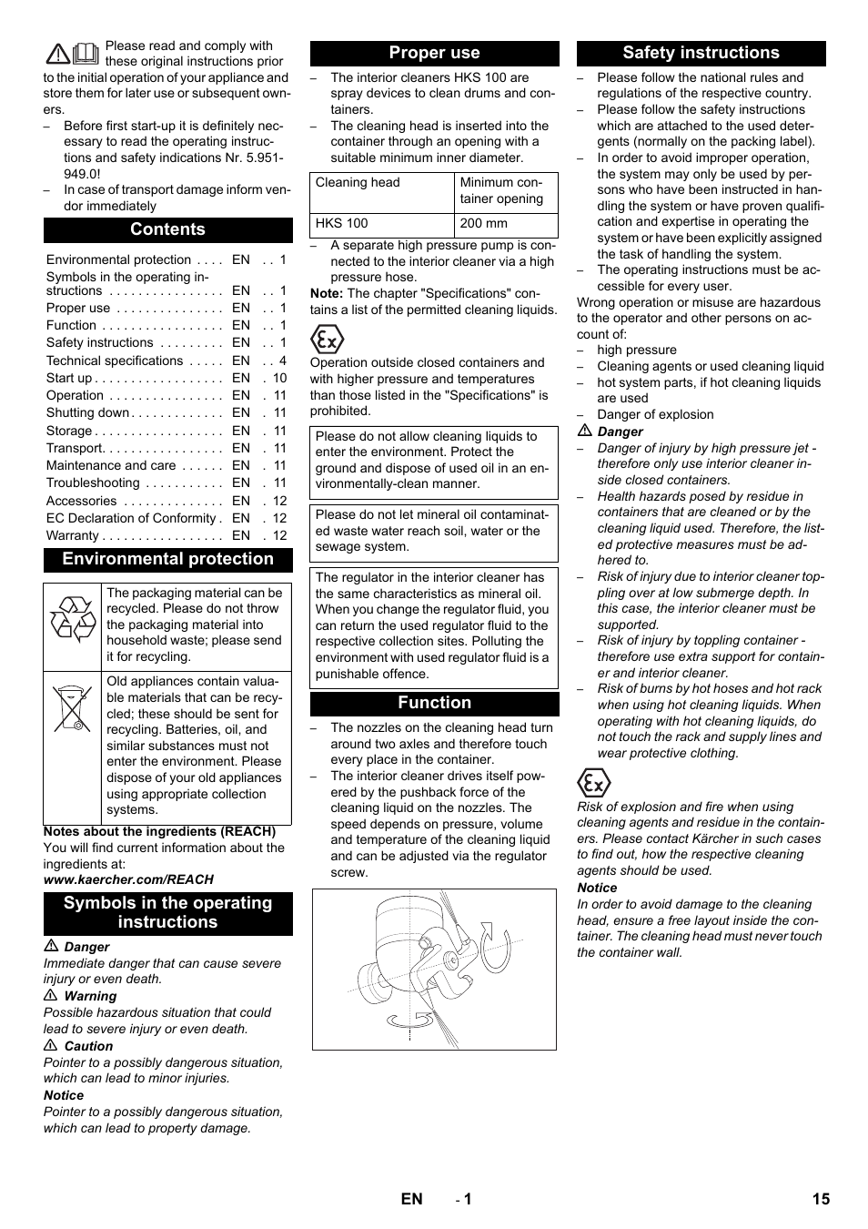 Karcher HKS 100 LM User Manual | Page 15 / 124