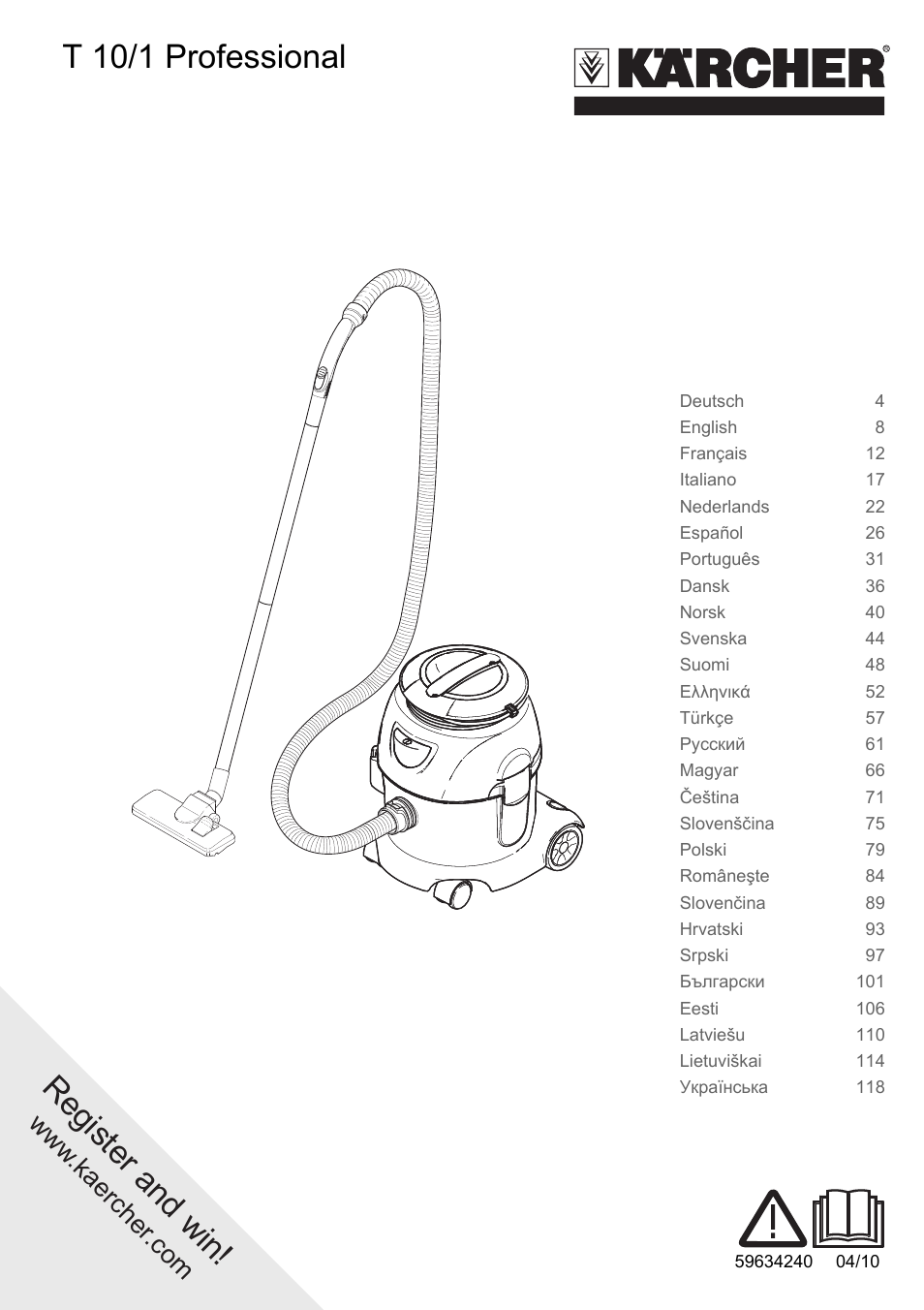 Karcher T 10-1 Advanced User Manual | 124 pages