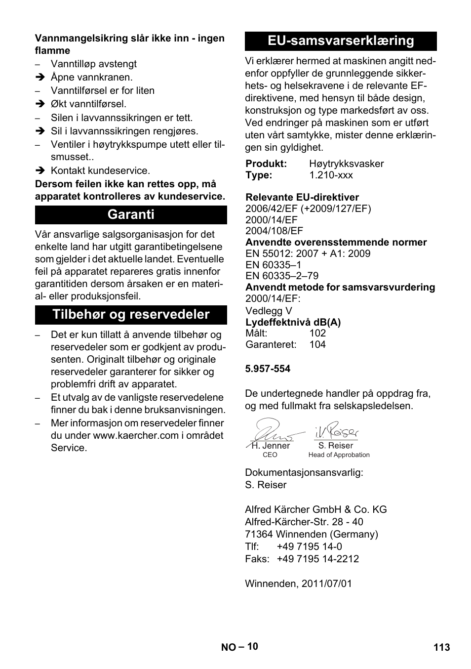 Karcher HDS 801 B User Manual | Page 113 / 340