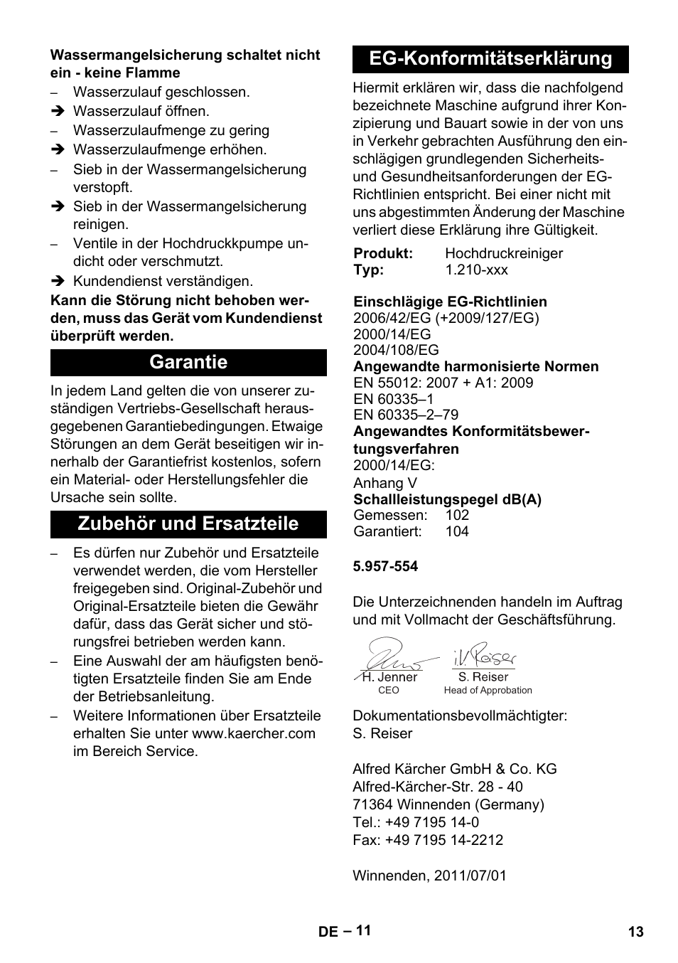 Karcher HDS 801 B User Manual | Page 13 / 340