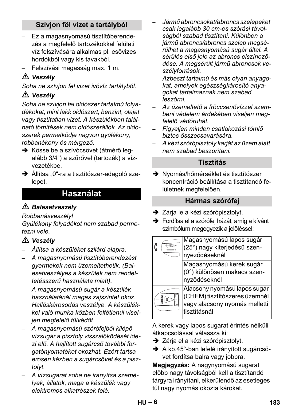 Használat | Karcher HDS 801 B User Manual | Page 183 / 340