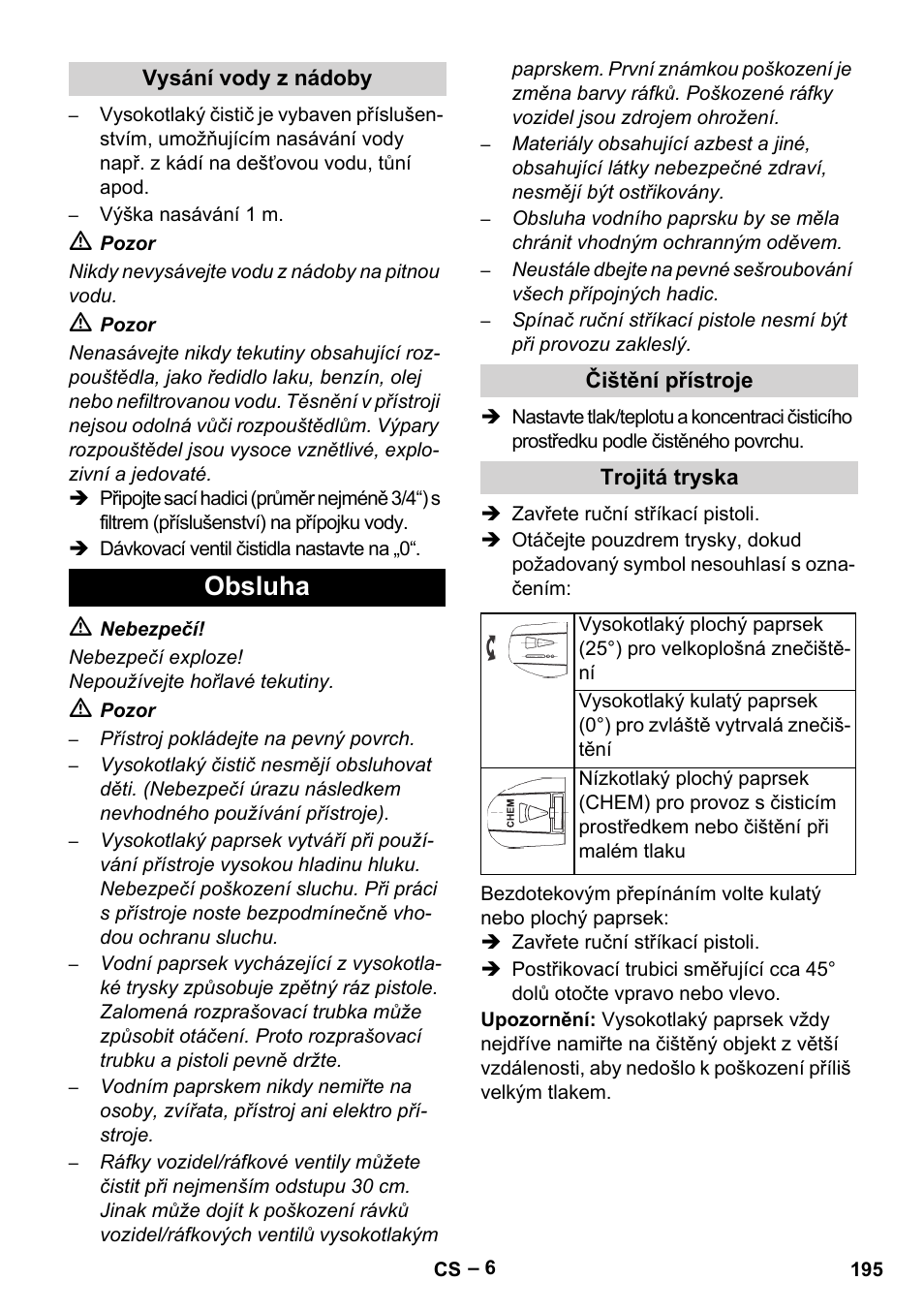 Obsluha | Karcher HDS 801 B User Manual | Page 195 / 340