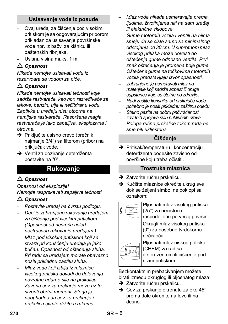 Rukovanje | Karcher HDS 801 B User Manual | Page 270 / 340