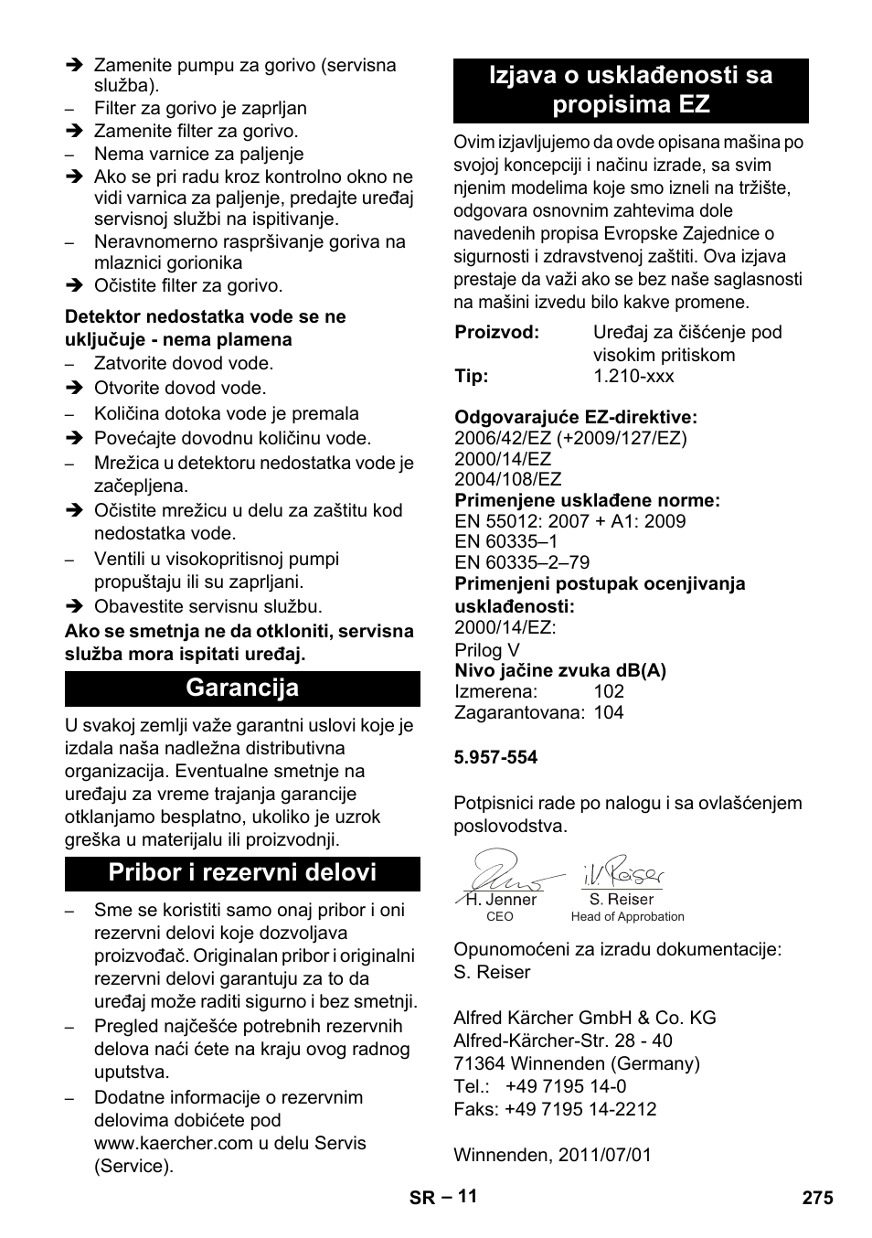 Karcher HDS 801 B User Manual | Page 275 / 340