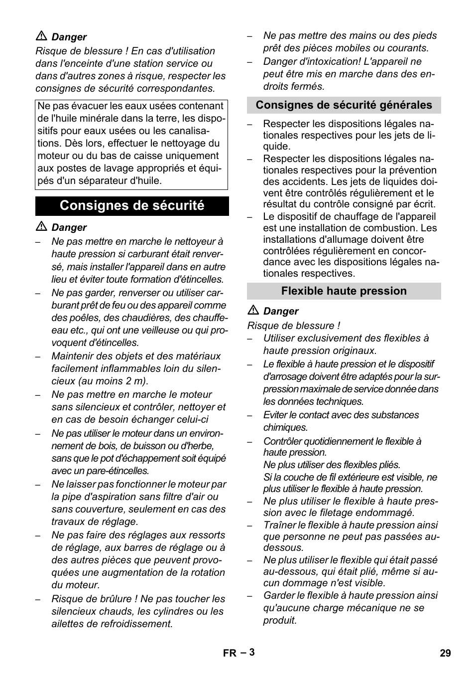 Consignes de sécurité | Karcher HDS 801 B User Manual | Page 29 / 340