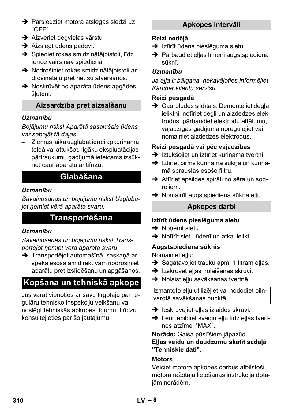 Karcher HDS 801 B User Manual | Page 310 / 340