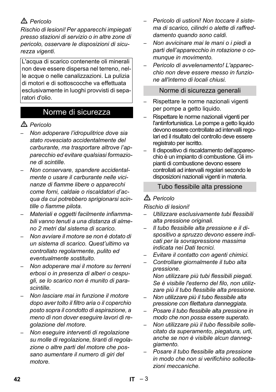 Norme di sicurezza | Karcher HDS 801 B User Manual | Page 42 / 340