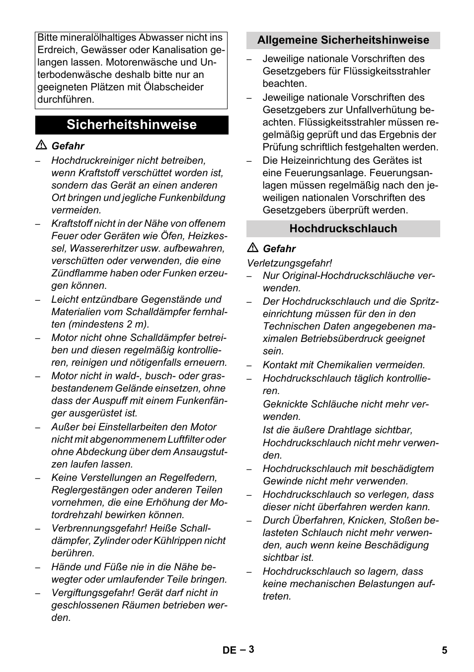 Sicherheitshinweise | Karcher HDS 801 B User Manual | Page 5 / 340