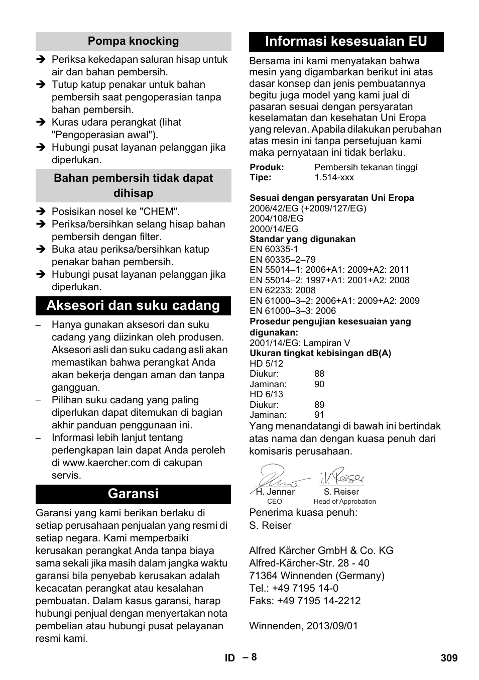 Karcher HD 6-13 C User Manual | Page 309 / 332