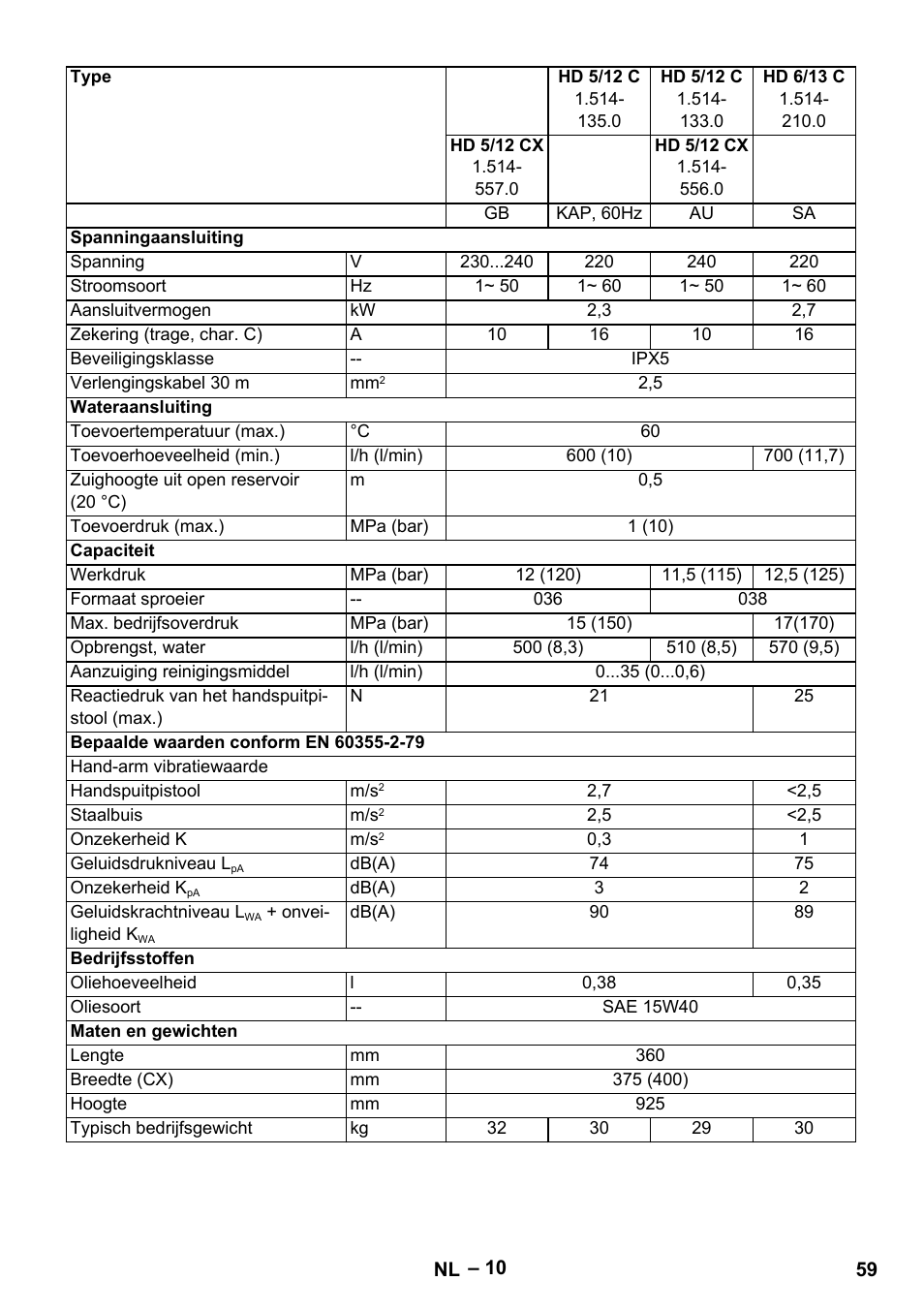 Karcher HD 6-13 C User Manual | Page 59 / 332