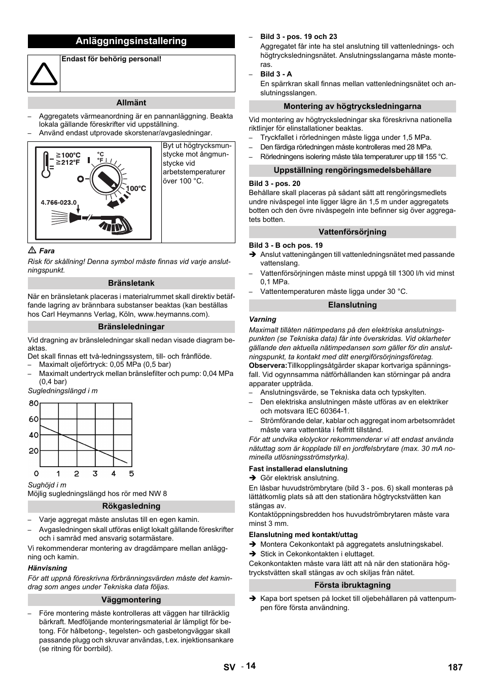 Anläggningsinstallering | Karcher HDS 9-14-4 ST Eco User Manual | Page 187 / 444