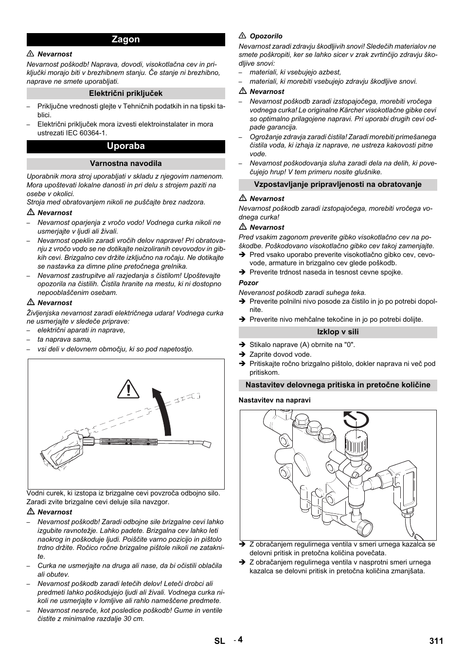 Zagon, Uporaba | Karcher HDS 9-14-4 ST Eco User Manual | Page 311 / 444