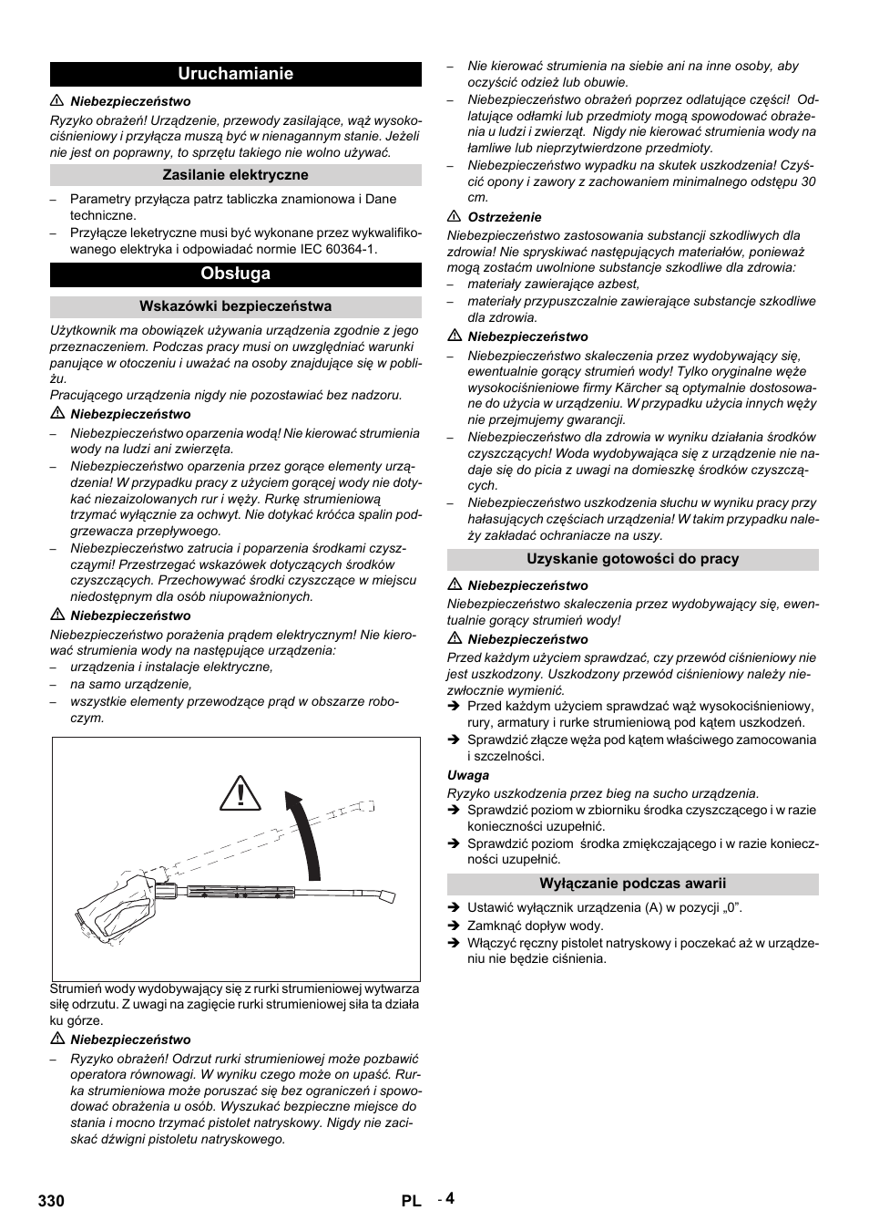 Uruchamianie, Obsługa | Karcher HDS 9-14-4 ST Eco User Manual | Page 330 / 444