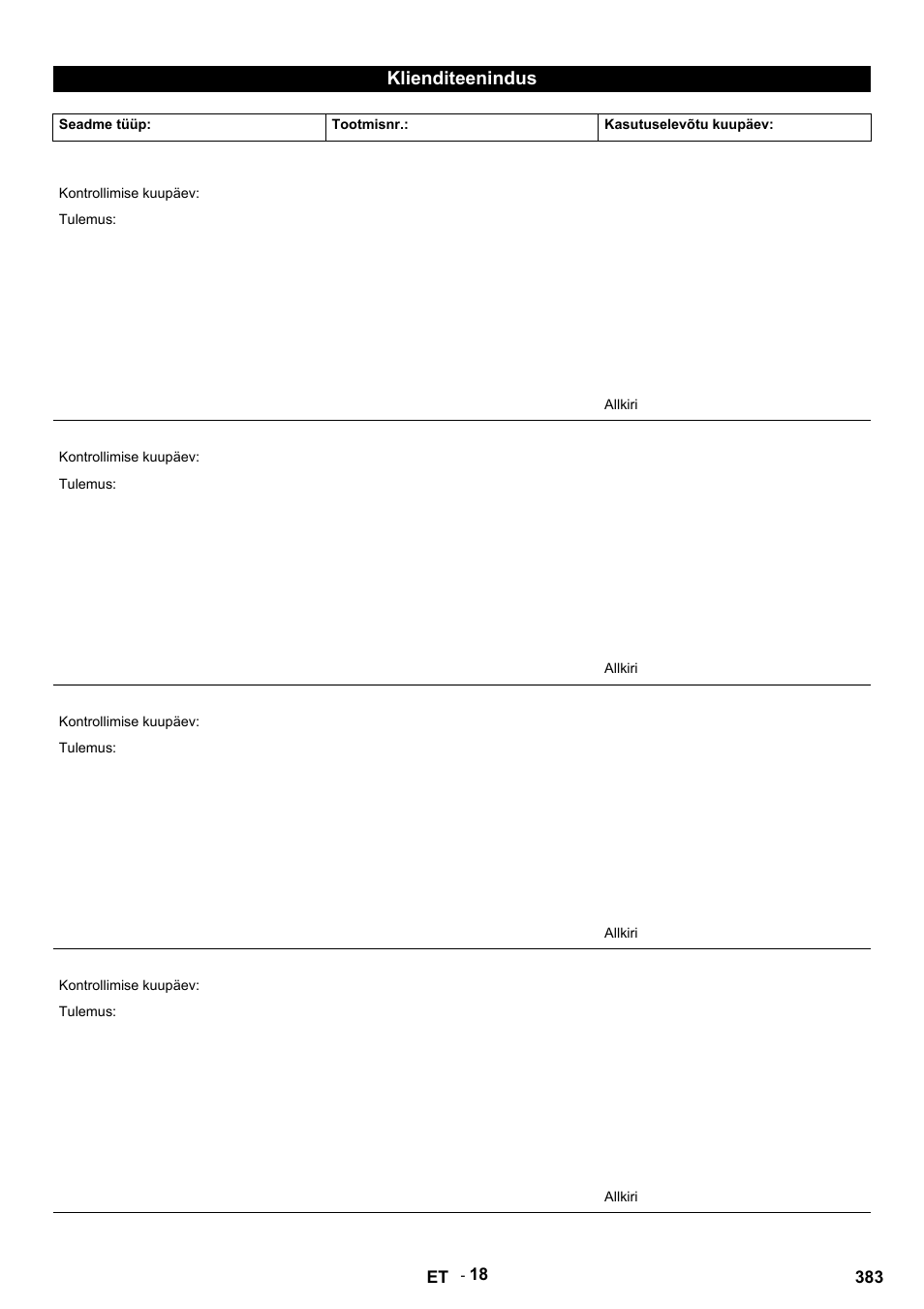 Klienditeenindus | Karcher HDS 9-14-4 ST Eco User Manual | Page 383 / 444