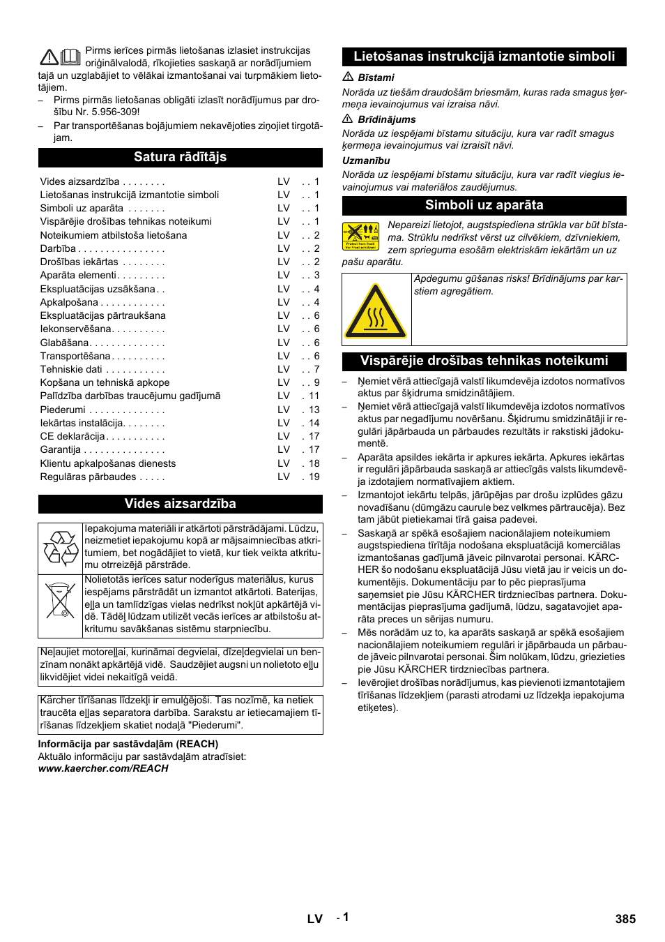 Latviešu, Satura rādītājs, Vides aizsardzība | Karcher HDS 9-14-4 ST Eco User Manual | Page 385 / 444