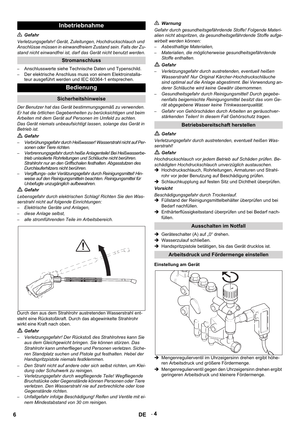 Inbetriebnahme, Bedienung | Karcher HDS 9-14-4 ST Eco User Manual | Page 6 / 444