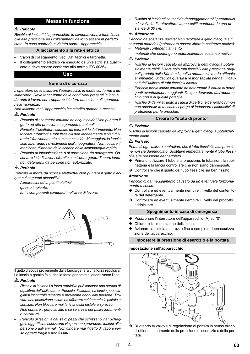 Messa in funzione | Karcher HDS 9-14-4 ST Eco User Manual | Page 63 / 444