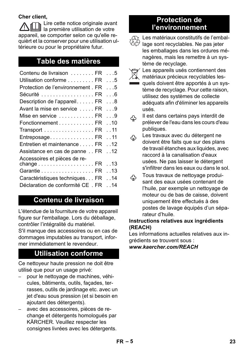Karcher K 7 Compact User Manual | Page 23 / 278