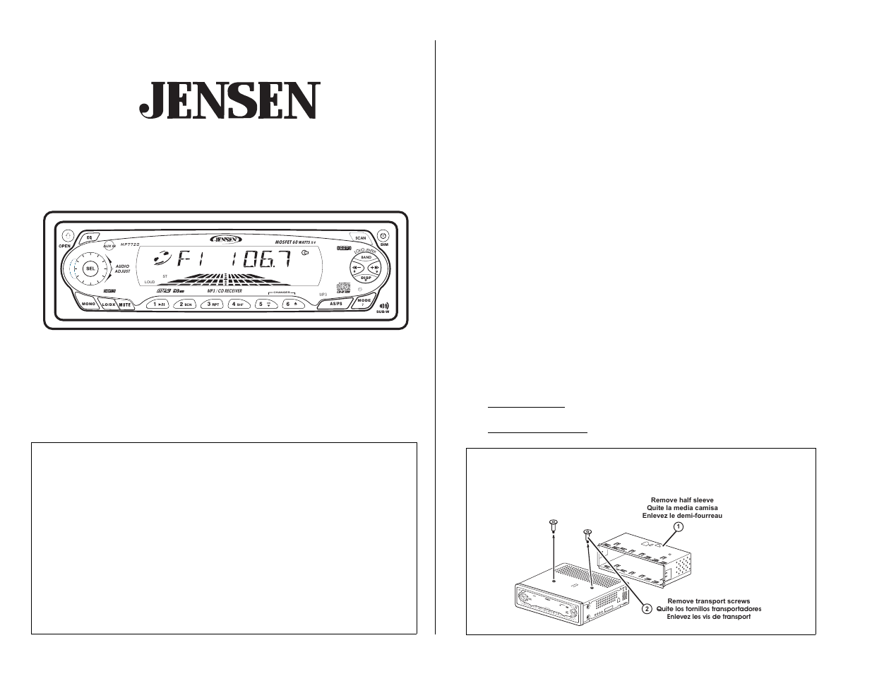Audiovox MP7720 User Manual | 19 pages