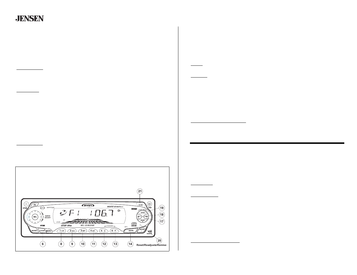 Mp7720, Tuner operation (continued), Operación de la radio (continuado) | Fonctionnement de la radio (continué) | Audiovox MP7720 User Manual | Page 10 / 19