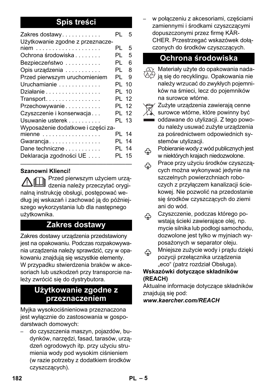 Karcher K 4 Premium eco!ogic Home User Manual | Page 182 / 286