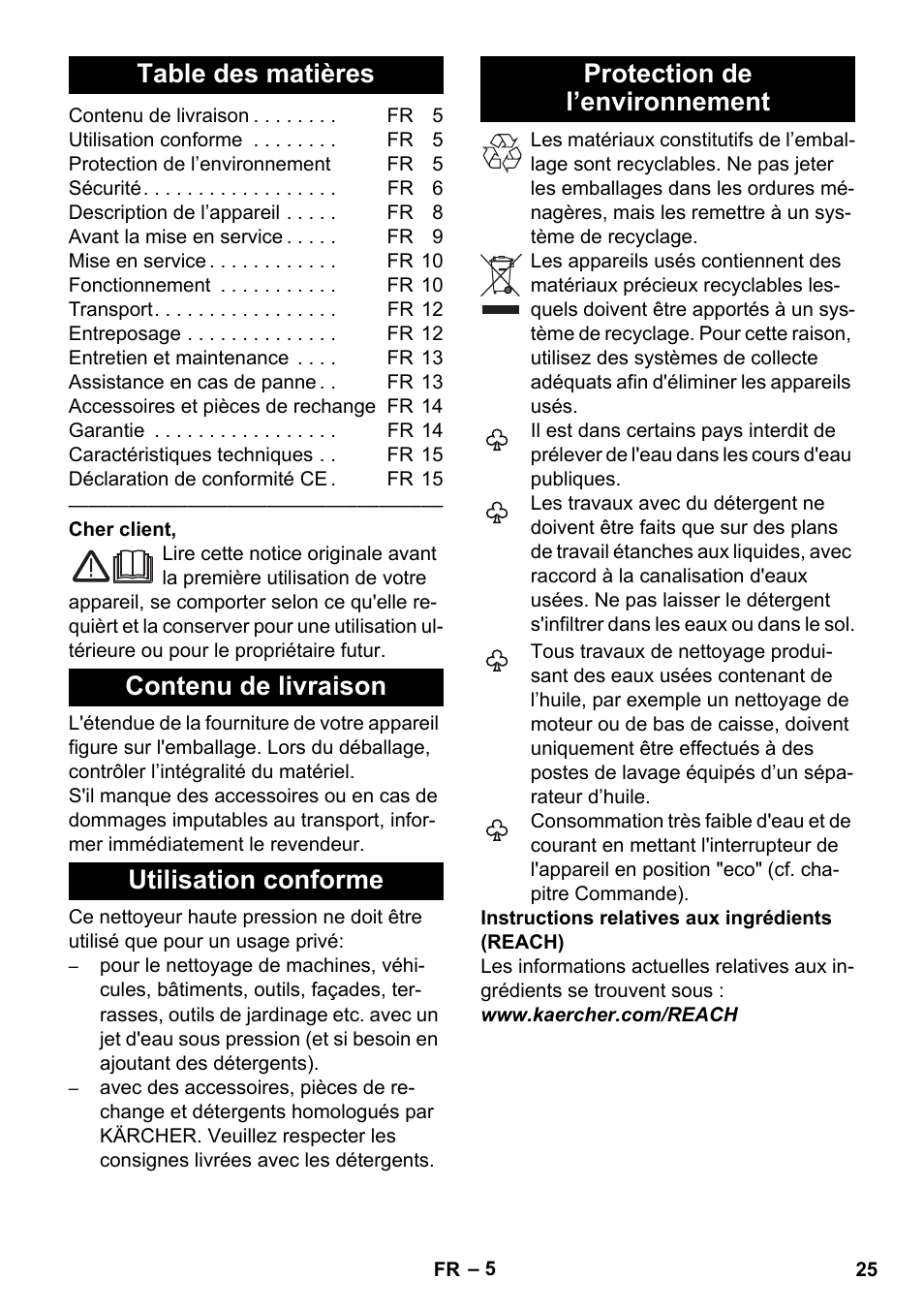 Karcher K 4 Premium eco!ogic Home User Manual | Page 25 / 286