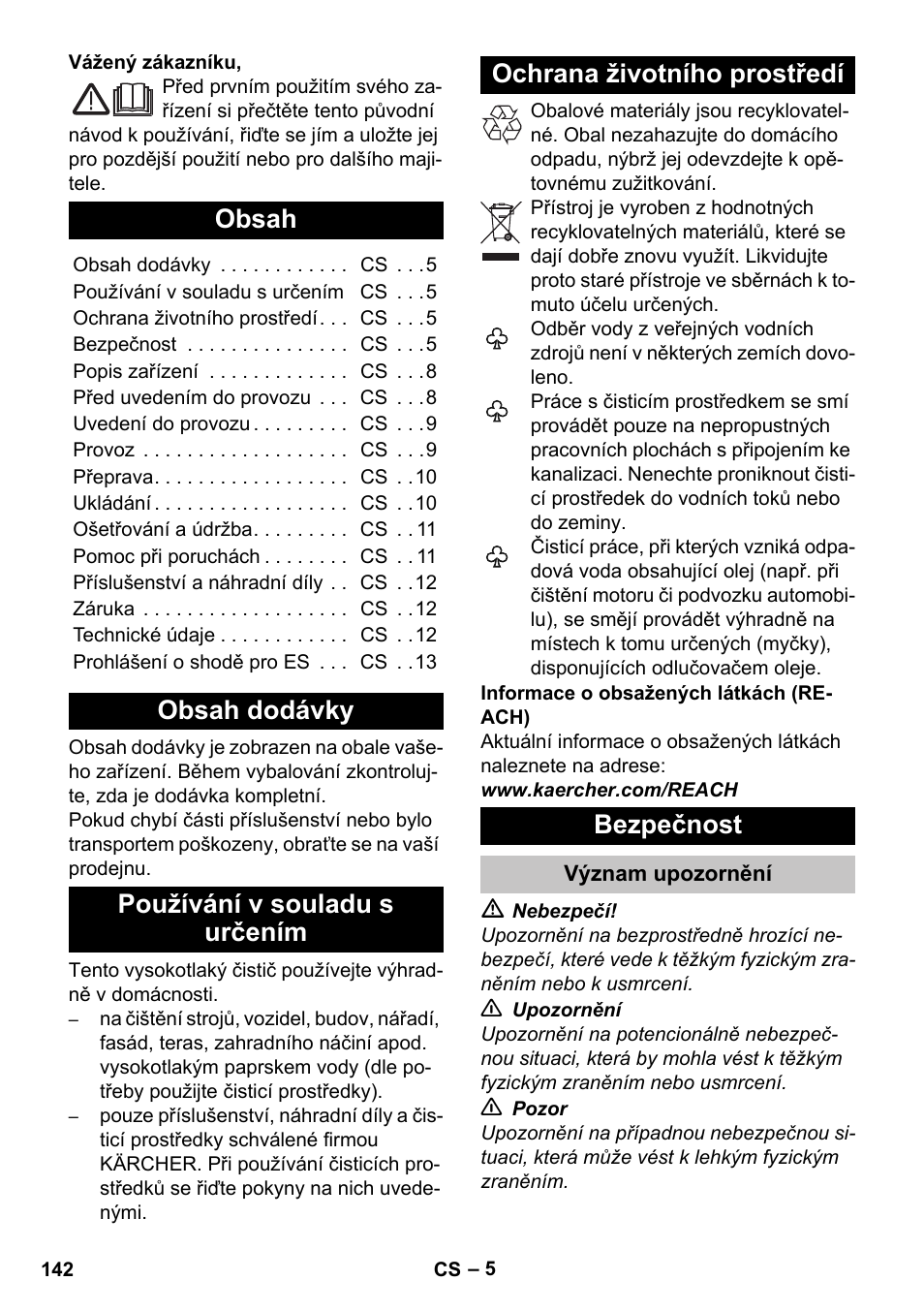 Karcher K 5 Basic User Manual | Page 142 / 254