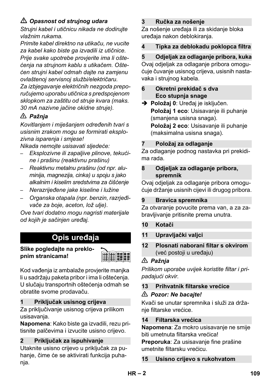 Opis uređaja | Karcher WD 7-800 eco!ogic User Manual | Page 109 / 154