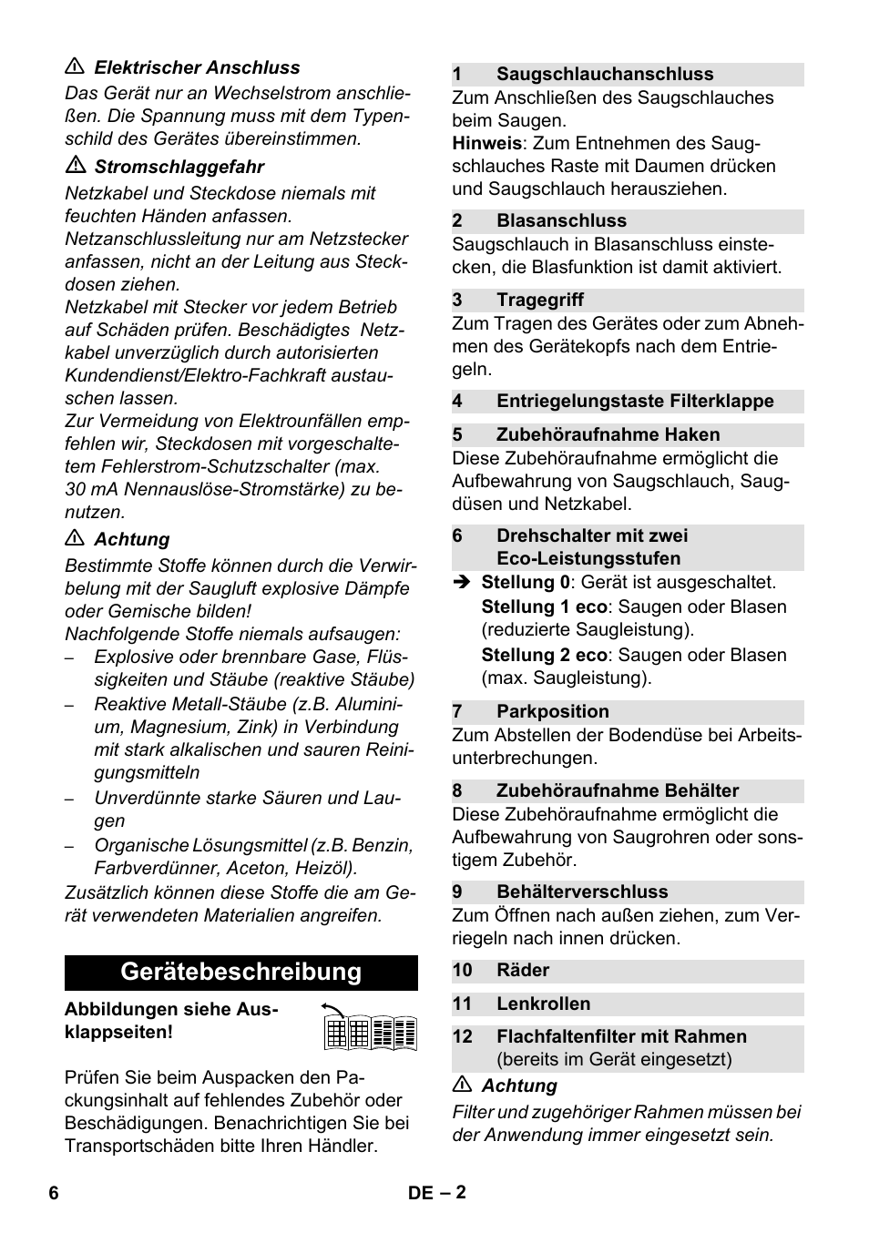 Gerätebeschreibung | Karcher WD 7-800 eco!ogic User Manual | Page 6 / 154