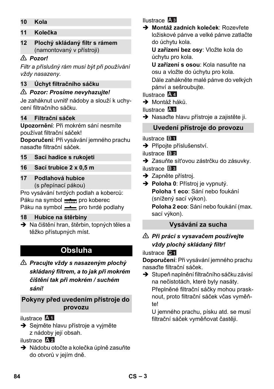 Obsluha | Karcher WD 7-800 eco!ogic User Manual | Page 84 / 154