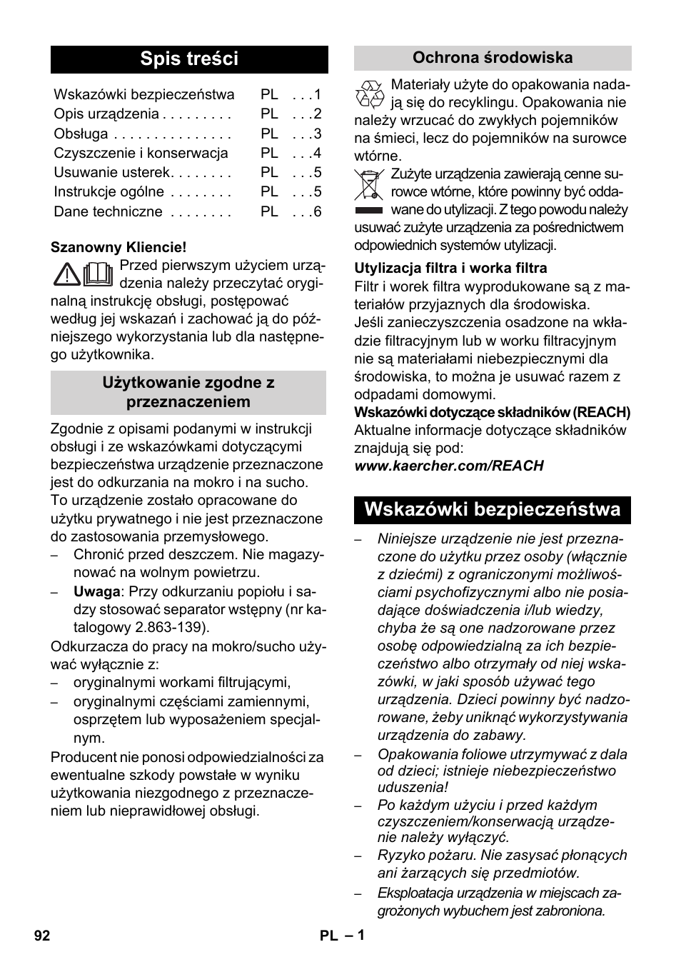 Karcher WD 7-800 eco!ogic User Manual | Page 92 / 154