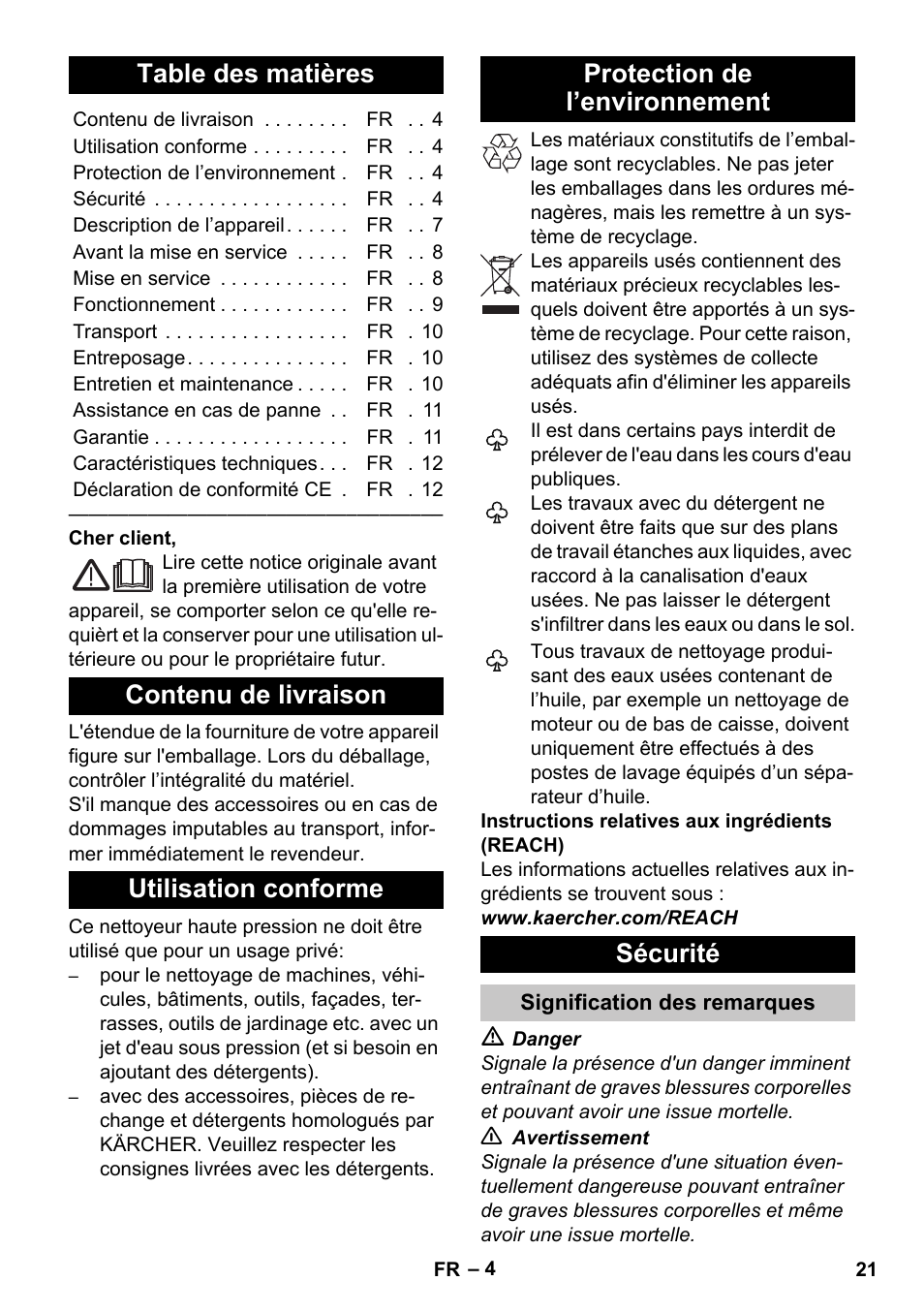 Karcher K 2 Car User Manual | Page 21 / 252