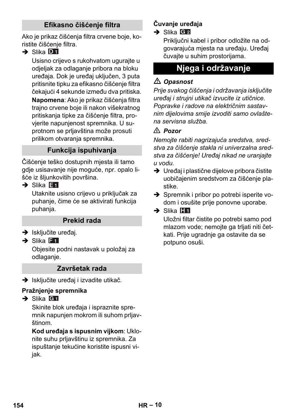 Njega i održavanje | Karcher WD 5-500 M User Manual | Page 154 / 212