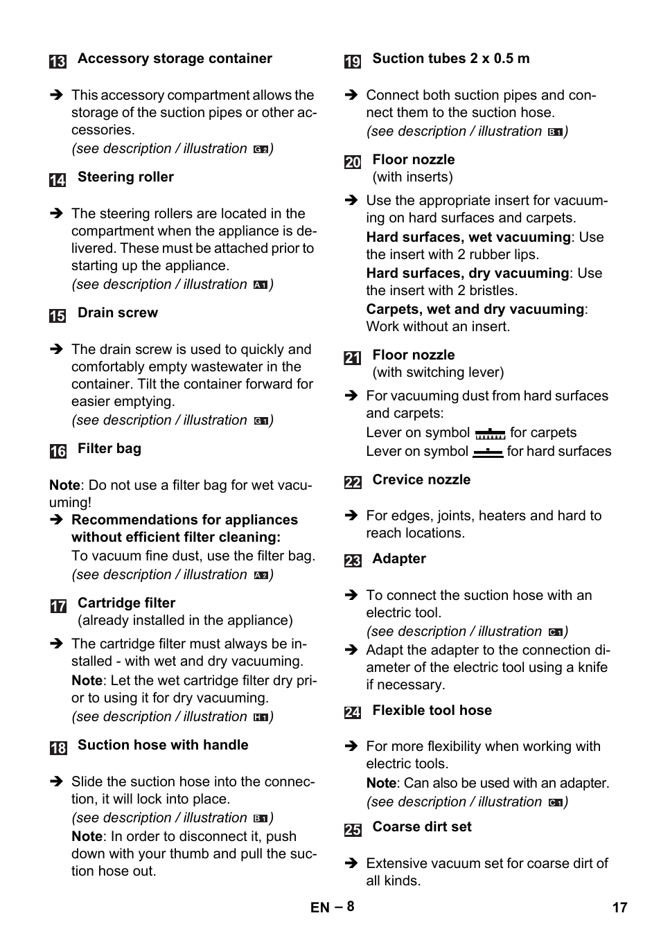 Karcher WD 5-500 M User Manual | Page 17 / 212