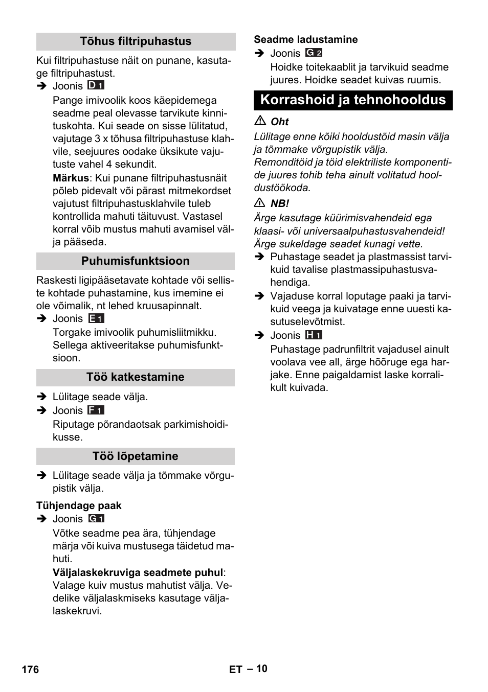 Korrashoid ja tehnohooldus | Karcher WD 5-500 M User Manual | Page 176 / 212