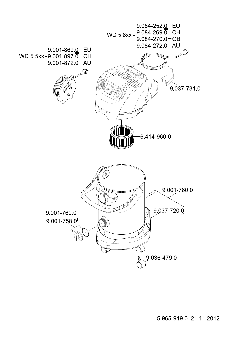 Karcher WD 5-500 M User Manual | Page 210 / 212